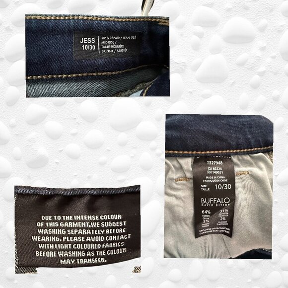 BUFFALO David Bitton "Jess" Rip & Repair Skinny Jeans – Size 10/30 – NWT (No Tag - Picture 5 of 5